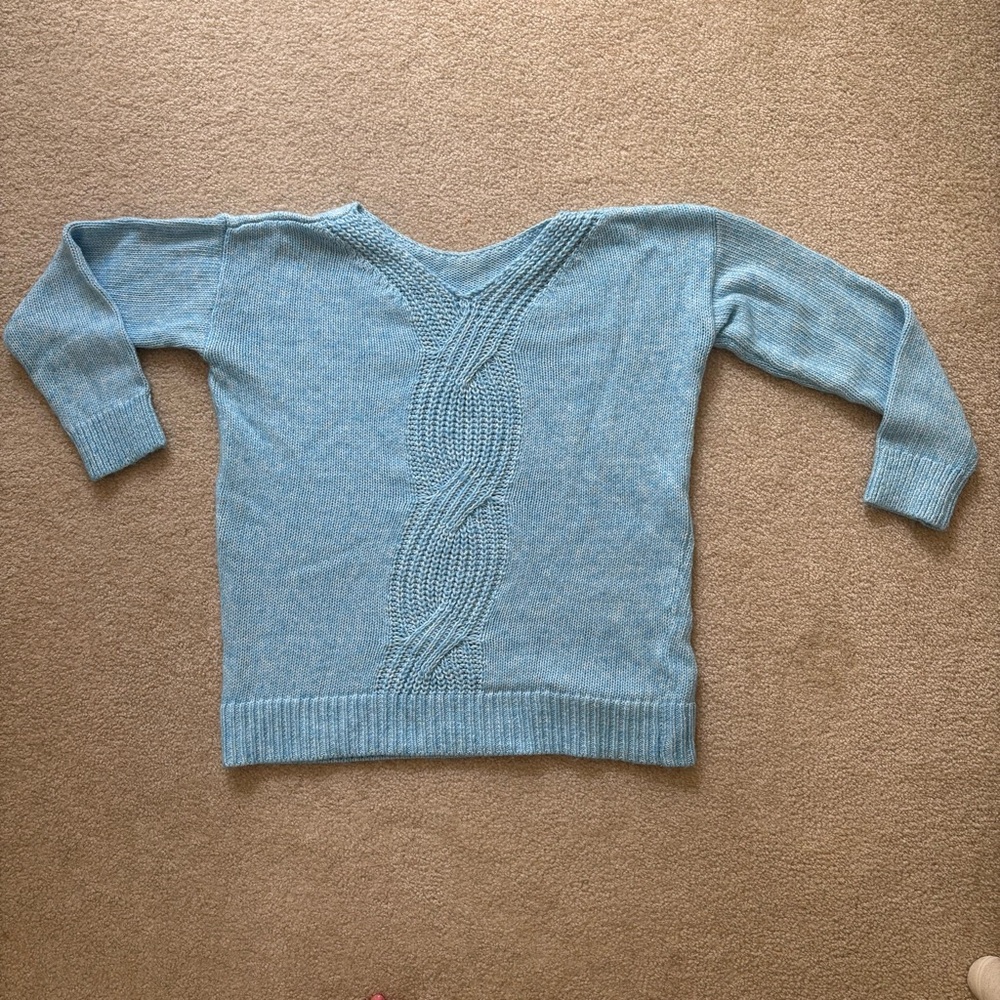 LOFT Light Blue Women's Sweater - Picture 6 of 6